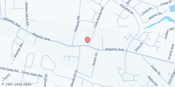 Map showing Millville United Methodist Church at 36405 Rd 351, Millville, DE