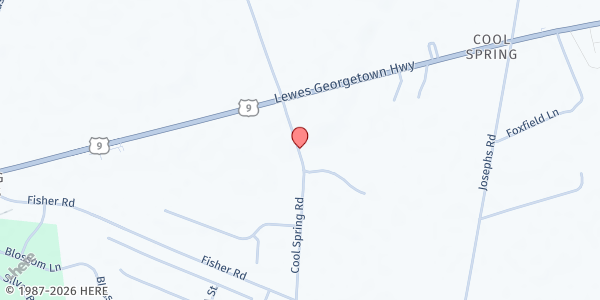 Map showing Jusst Sooup at 18483 Cool Spring Rd, Milton, DE