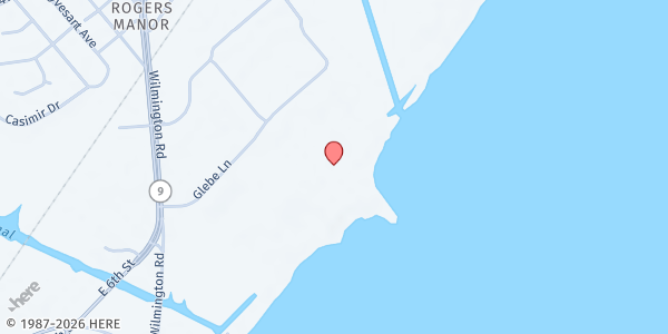 Map showing Delaware Skills Center at 500 Ship's Landing Way, New Castle, DE