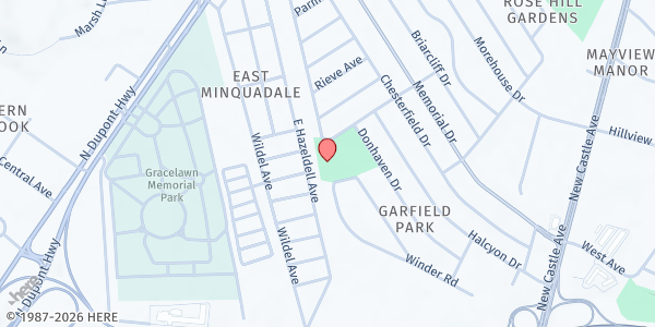 Map showing FLOW FOOD PANTRY at 26 Karlyn Drive, New Castle, DE