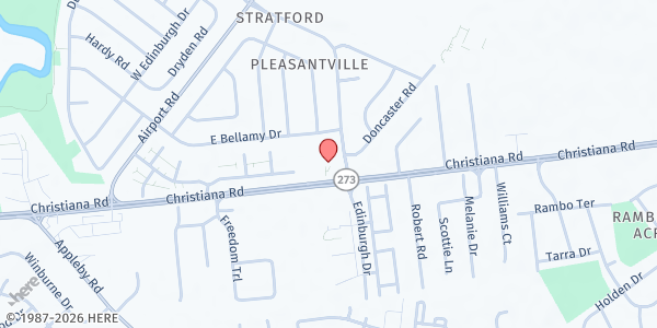 Map showing Hope Lutheran Church at 230 Christiana Rd., New Castle, DE