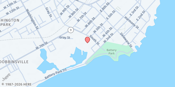 Map showing New Castle Senior Center at 400 South St. #100, New Castle, DE