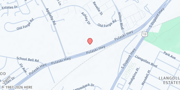 Map showing Victory Christian Fellowship - New Castle at 100 Wilton Blvd., New Castle, DE