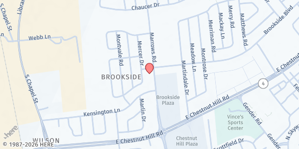 Map showing Hope Dining Room at 300 Marrows Rd., Newark, DE