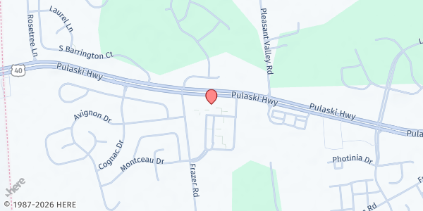 Map showing St. Margaret of Scotland Parish - St. Vincent de Paul at 2431 Frazer Rd., Newark, DE