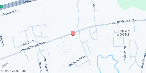 Map showing UAW Local 1183 at 698 S. Old Baltimore Pike, Newark, DE