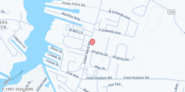 Map showing CHEER Activity Center - Ocean View at 30637 Cedar Neck Rd., Ocean View, DE