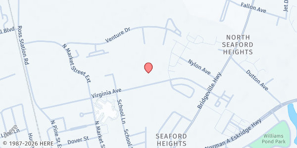 Map showing Anna C. Shipley State Service Center at 350 Virginia Ave., Seaford, DE