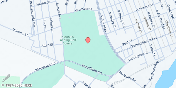 Map showing Nanticoke Senior Center at 1001 W. Locust St., Seaford, DE