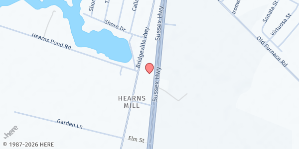 Map showing The Salvation Army - Sussex Chapel at 22318 Sussex Hwy., Seaford, DE