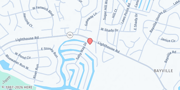 Map showing Fenwick Island Baptist Church at 36806 Lighthouse Rd, Selbyville, DE