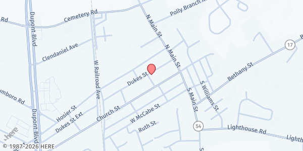 Map showing Salem Church at 29 Church St., Selbyville, DE