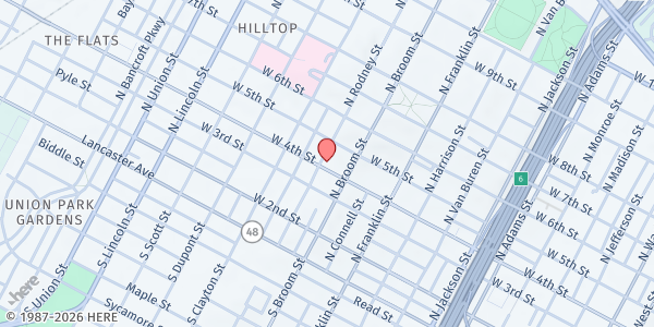 Map showing B Ready Jesus Is Coming at 1411 W. 4th St., Wilmington, DE