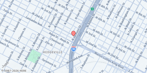 Map showing Emmanuel Dining Room West at 121 N Jackson St, Wilmington, DE