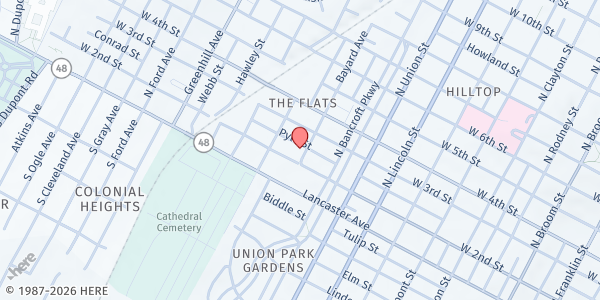 Map showing Saint Thomas The Apostle at Saint Thomas The Apostle, Wilmington, DE