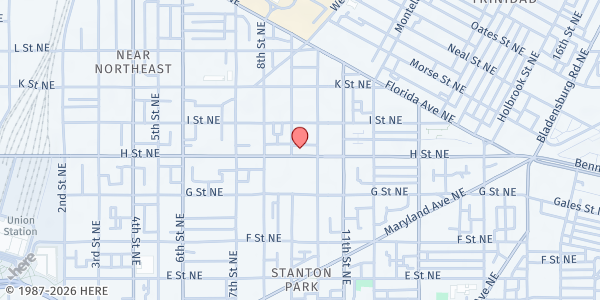 Map showing HIPS H Street Location at 906 H Street Northeast, H Street Corridor, DC