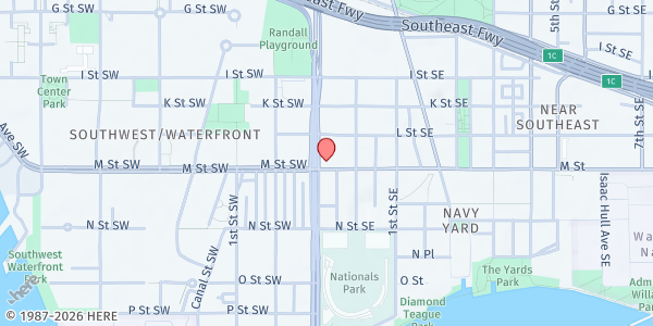 Map showing St. Vincent de Paul - Navy Yard at 14 M Street Southeast, Navy Yard, DC