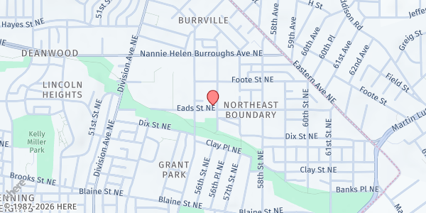 Map showing Love is Action Food Pantry at 500 56th Street Northeast, Northeast Boundary, DC