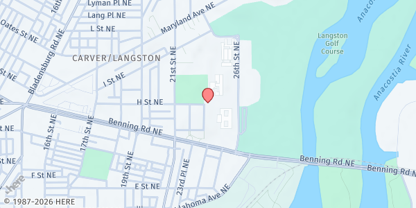 Map showing Anacostia Community Outreach Center at 711 24th Street Northeast, Northeast Washington, DC