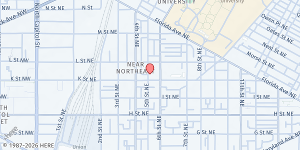 Map showing Hayes SWC at 500 K Street Northeast, Northeast Washington, DC