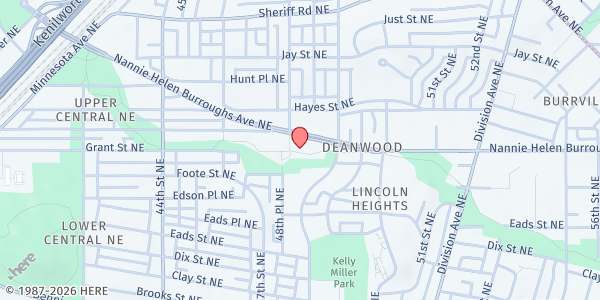 Map showing Lederer Gardens at 4801 Nannie Helen Burroughs Avenue Northeast, Northeast Washington, DC