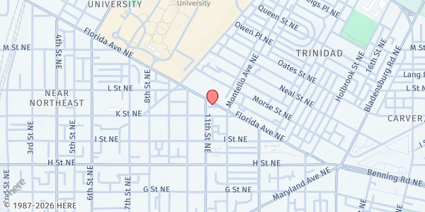 Map showing New Samaritan Baptist Church at 1105 Florida Avenue Northeast, Northeast Washington, DC