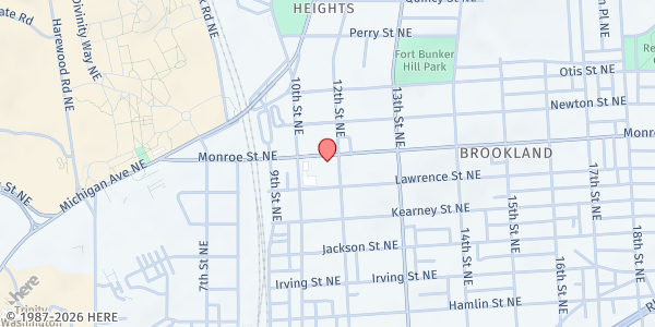 Map showing St. Anthony's Bread: St. Vincent de Paul Food Pantry at 1029 Monroe Street Northeast, Northeast Washington, DC