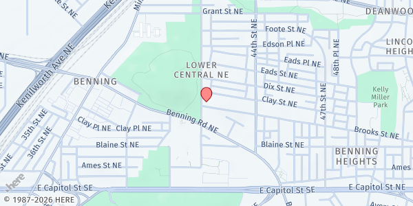 Map showing Ward Memorial AME Church at 241 42nd Street Northeast, Northeast Washington, DC