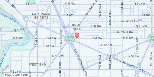 Map showing Cooperating for Food Safety - P Street Northwest Location at P Street Northwest, Northwest Washington, DC