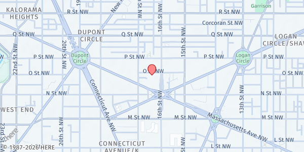 Map showing First Helping - 16th Street at 1328 16th Street Northwest, Northwest Washington, DC