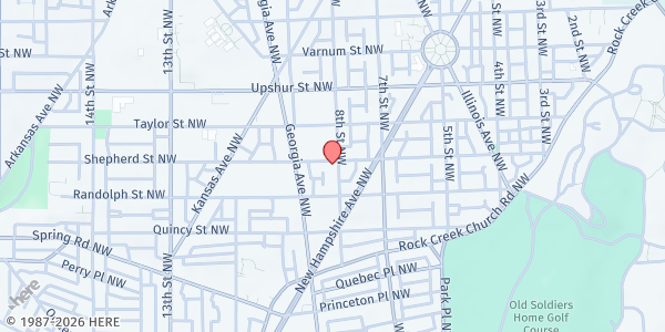 Map showing First SDA Church at 810 Shepherd Street Northwest, Northwest Washington, DC