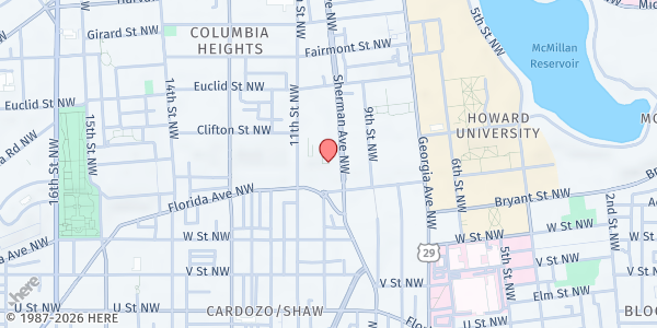 Map showing Garfield Terrace Resident Council at 2301 11th Street Northwest, Northwest Washington, DC