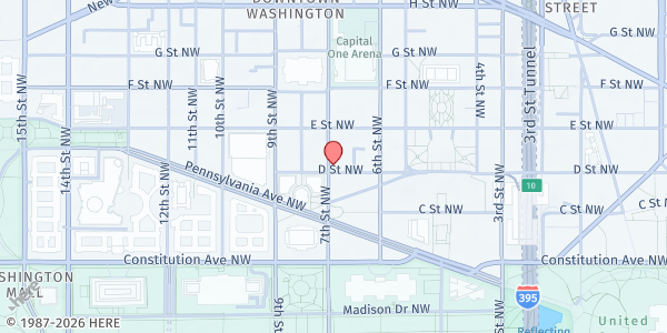 Map showing Jaleo at 401 7th Street Northwest, Northwest Washington, DC