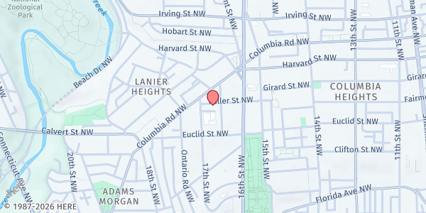 Map showing Jubilee Early Start - Northwest Washington at 1650 Fuller Street Northwest, Northwest Washington, DC