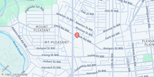 Map showing Shrine of the Sacred Heart at 3211 Sacred Heart Way, Northwest Washington, DC