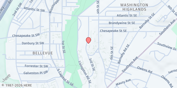 Map showing Martha's Table - Washington Highlands at 4335 4th Street Southeast, Southeast Washington, DC