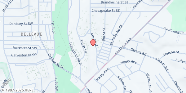 Map showing St. Thomas More Catholic Church at 4275 4th Street Southeast, Southeast Washington, DC