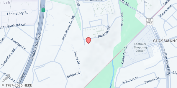 Map showing Jehovah Jireh Community Development - Southwest Washington at 100 Joliet Street, Southwest Washington, DC