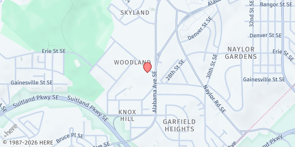 Map showing Allen Chapel AME at 2439 Ainger Pl SE, Washington, DC