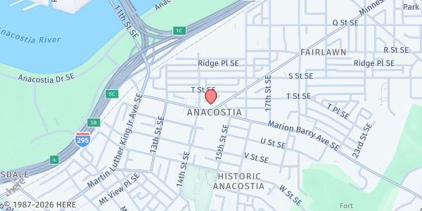 Map showing Ambassador Baptist Church at 1408 Minnesota Ave SE, Washington, DC