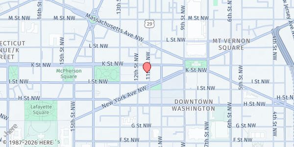 Map showing Asbury United Methodist Church at 926 11th Street Northwest, Washington, DC