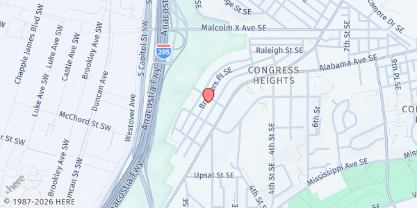 Map showing Assumption Food Bank - 220 Highview Place Southeast at 220 Highview Place SE, Washington, DC