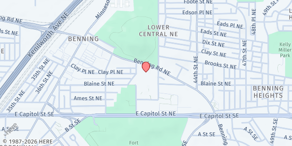 Map showing Boys and Girls Clubs of Greater Washington - Richard England Clubhouse 14 at 4103 Benning Road Northeast, Washington, DC