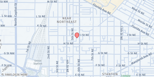 Map showing Calvary Episcopal Church at 820 6th Street Northeast, Washington, DC