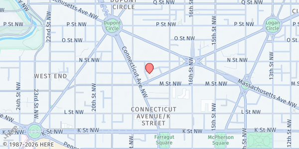 Map showing Cathedral of St. Matthew the Apostle at 1725 Rhode Island Avenue Northwest, Washington, DC