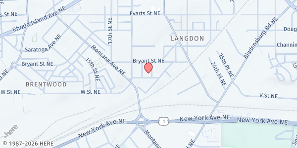 Map showing Celestial Church of Christ at 1880 Adams Street NE, Washington, DC