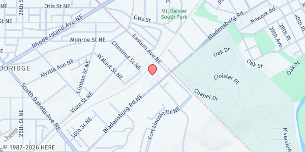 Map showing Central Union Mission at 3194 Bladensburg Rd NE, Washington, DC