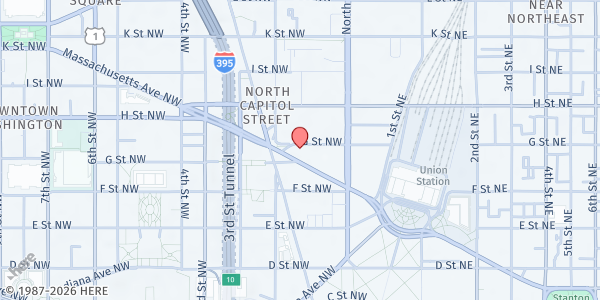 Map showing Central Union Mission Men's Emergency Shelter at 65 Massachusetts Ave, Washington, DC