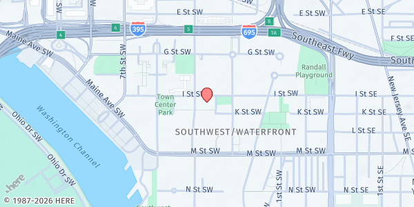 Map showing Christ United Methodist Church at 900 4th Street SW, Washington, DC