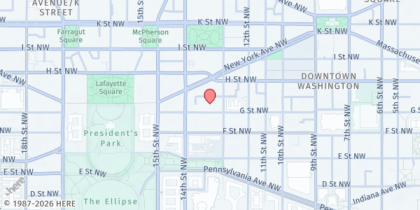 Map showing Church of the Epiphany - Welcome Table Cafe at 1317 G Street Northwest, Washington, DC